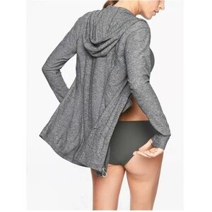 Athleta Vitamin Sea UPF Cover Up Crosscurrent Gray Zip Hooded Jacket Size XS